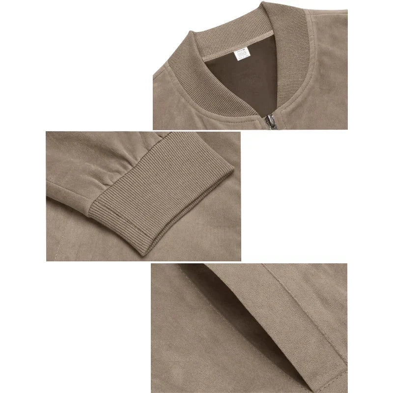 Jaqueta Masculina com Zíper e Gola Alta Casual Retrô – (Promoção de Inverno 2026)