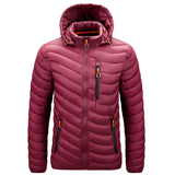 Jaqueta Masculina Puffer Leve com Capuz e Isolamento Térmico