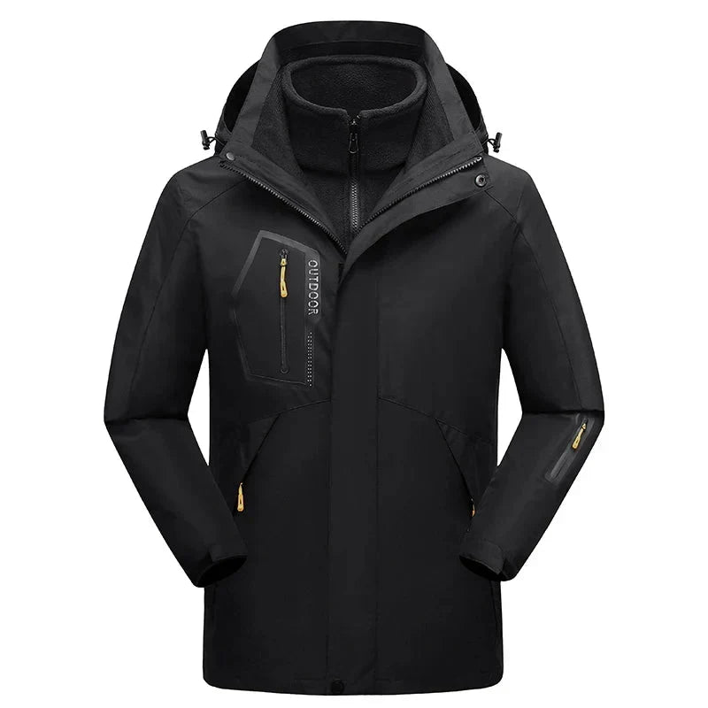Jaqueta Masculina 3 em 1 com Forro Fleece Impermeável Corta-Vento – (Promoção de Inverno 2026)