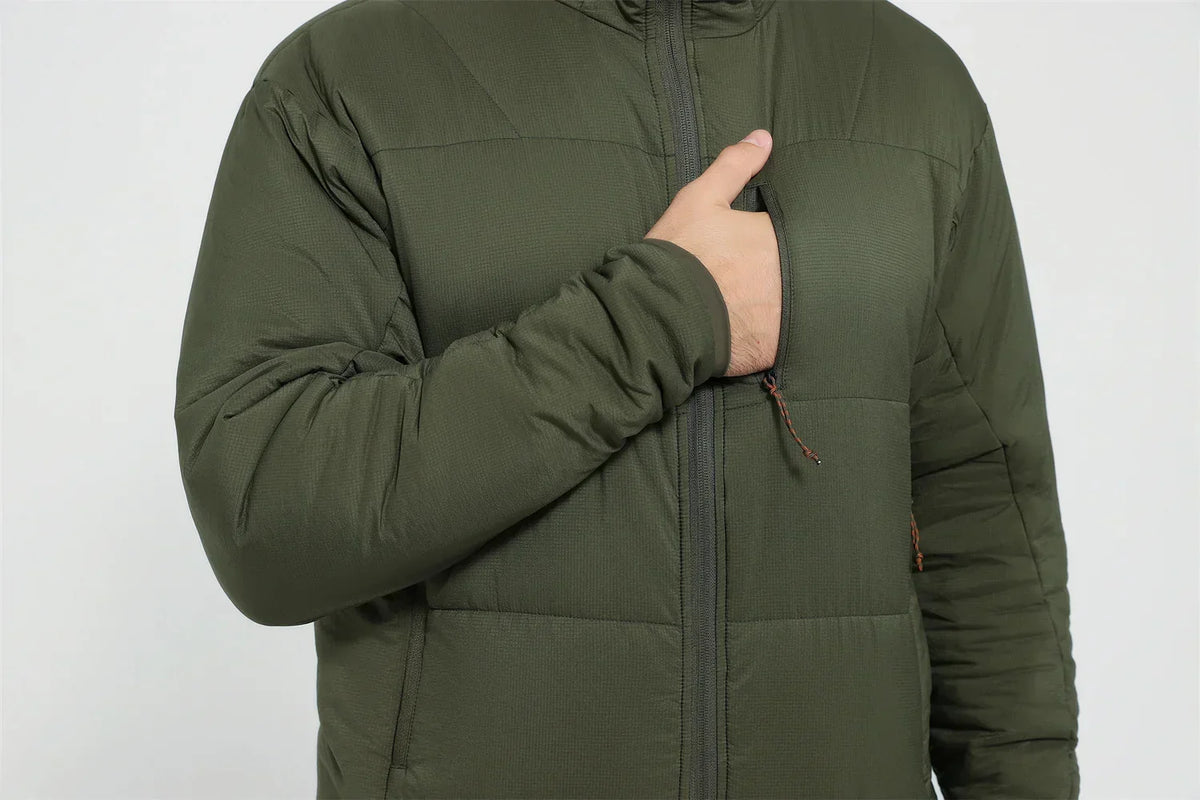 Jaqueta Masculina Térmica de Nylon Ripstop com Estampa Xadrez - (Promoção de Inverno 2026)