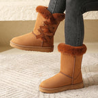 Bota Feminina com Laço Cano Curto Solado Plataforma – (Promoção de Inverno 2026)