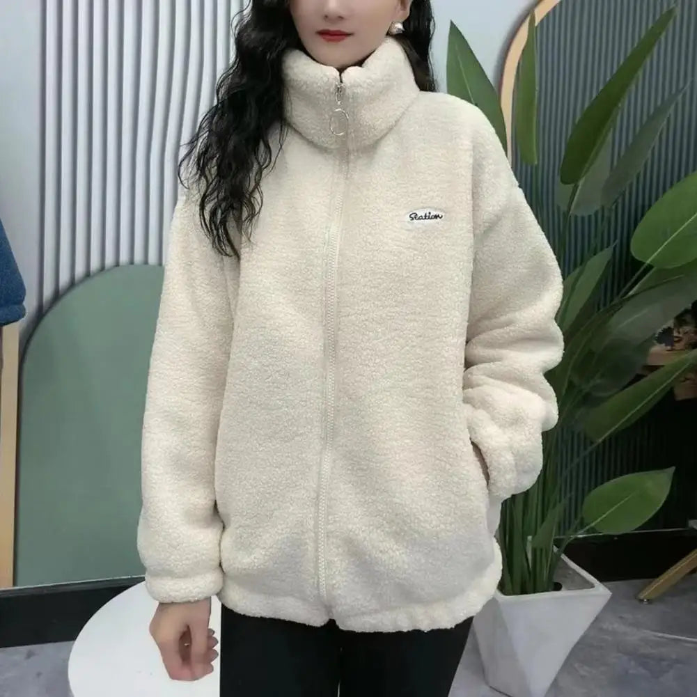 Jaqueta Feminina Para Inverno com Zíper e Detalhes Splice (Promoção de Inverno 2026)