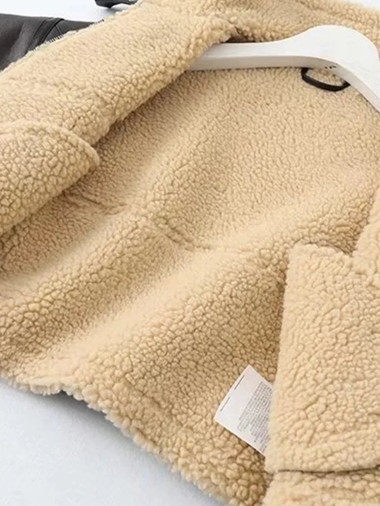 Jaqueta Feminina Aviador Acabamento em Couro – Estilo e Sofisticação para o Inverno