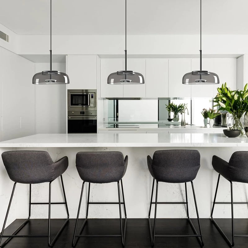 Luminária Pendente  em LED com Cúpula de Vidro