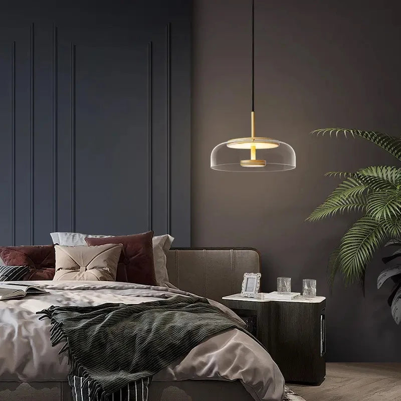 Luminária Pendente  em LED com Cúpula de Vidro