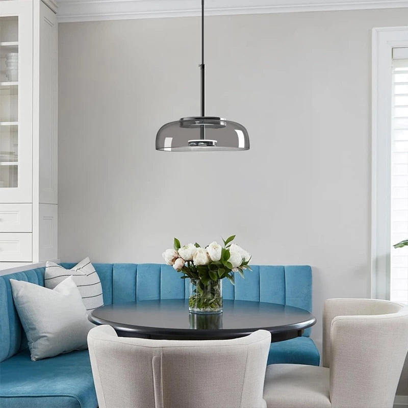 Luminária Pendente  em LED com Cúpula de Vidro