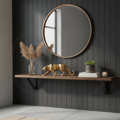 Escultura de Pantera Geométrica em Resina