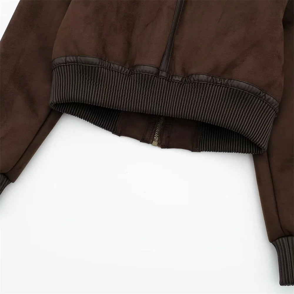 Jaqueta Feminina com Gola Alta Modelagem Solta Dupla Face – (Promoção de Inverno 2026)