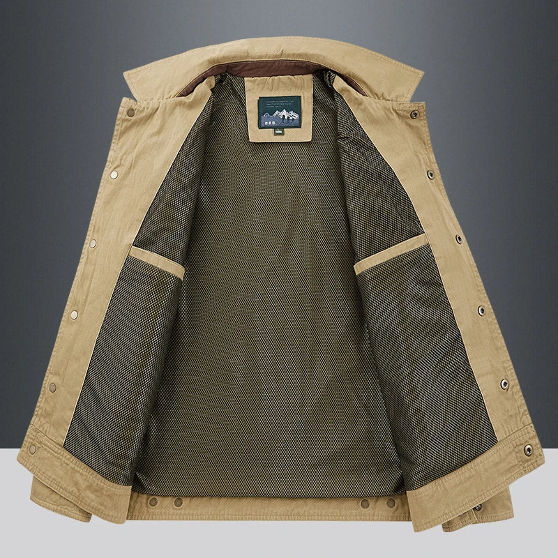 Jaqueta Masculina Cargo Estilo Britânico com Design Bomber Corta-Vento – (Promoção de Inverno 2026)