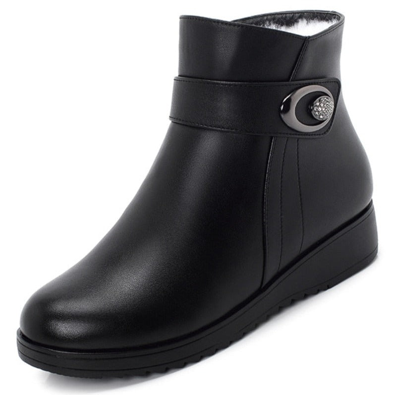 Bota Couro Pelúcida Inverno - Anabela - (Promoção de Inverno 2026)