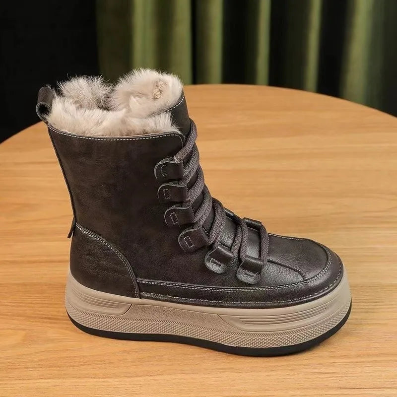 Bota Feminina Para Inverno Cano Médio Impermeável Antiderrapante Forrada com Veludo – (Promoção de Inverno 2026)