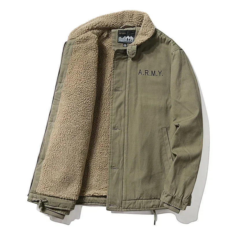 Jaqueta Masculina com Gola de Lã Forro Interno Estilo Casual – (Promoção de Inverno 2026)