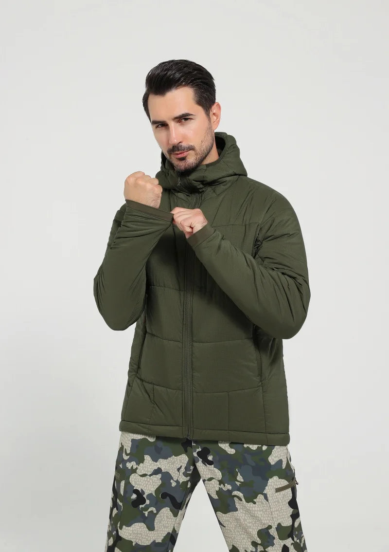 Jaqueta Masculina Térmica de Nylon Ripstop com Estampa Xadrez - (Promoção de Inverno 2026)