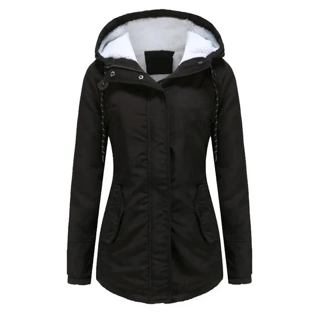 Jaqueta Parka Feminina Forrada com Lã para Inverno Glacier