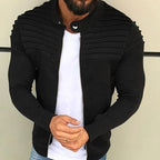 Jaqueta Masculina Slim com Listras, Zíper Frontal Estilo Esportivo – (Promoção de Inverno 2026)
