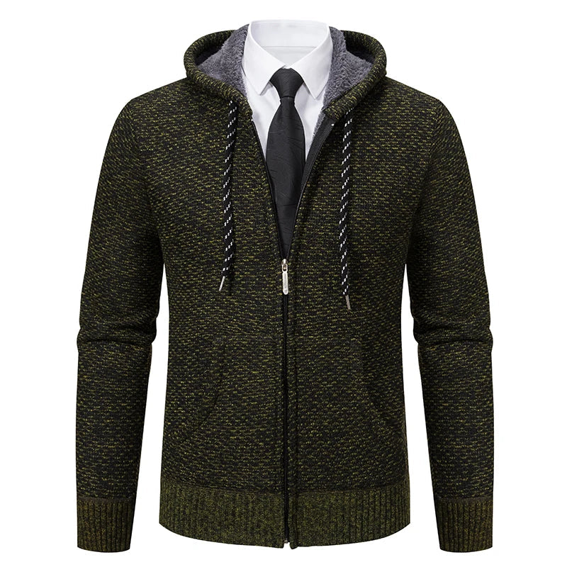 Jaqueta Masculina Cardigan com Gola Dobrável Forro Fleece Estilo Vintage – (Promoção de Inverno 2026)
