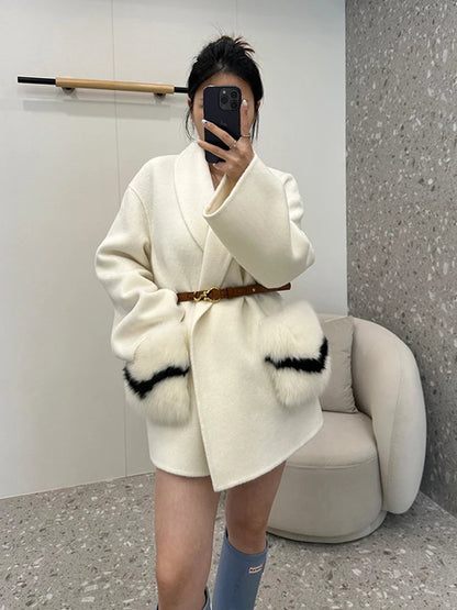 Blusão Feminina de Inverno com Bolsos Toque de Cashmere – (Promoção de Inverno 2026)