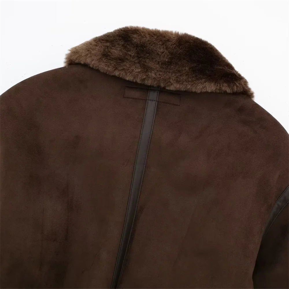 Jaqueta Feminina com Gola Alta Modelagem Solta Dupla Face – (Promoção de Inverno 2026)