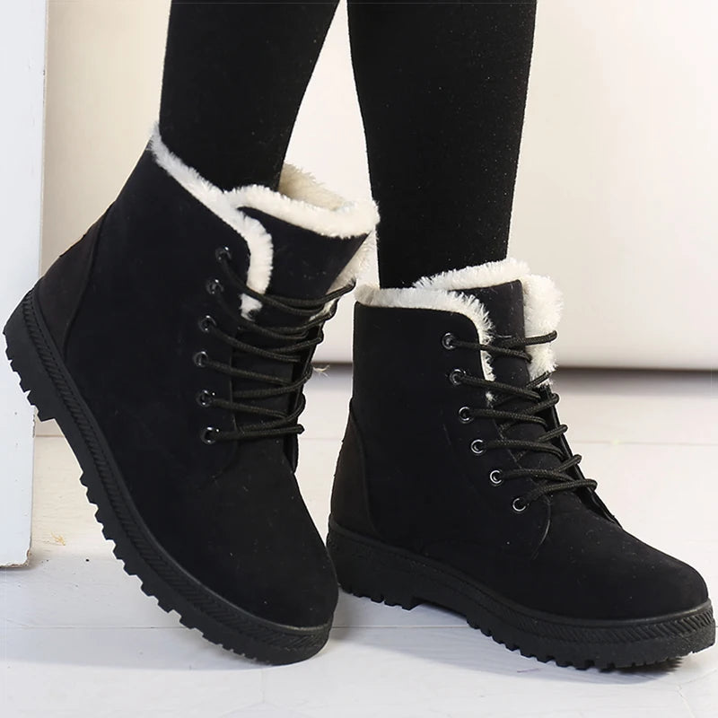 Bota Feminina Para Inverno Salto Baixo Cano Curto
