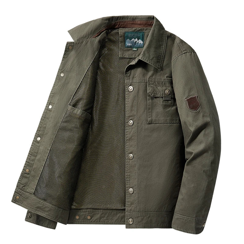 Jaqueta Masculina Cargo Estilo Britânico com Design Bomber Corta-Vento – (Promoção de Inverno 2026)
