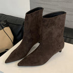 Bota Feminina de Bico Fino Salto Baixo Vintage - (Promoção de Inverno 2026)