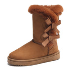 Bota Feminina com Laço Cano Curto Solado Plataforma – (Promoção de Inverno 2026)