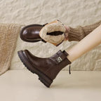 Bota Feminina Vintage com Salto Médio e Forro Design Fashion Solado Grosso – (Promoção de Inverno 2026)