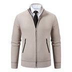 Jaqueta Masculina Cardigan com Gola Dobrável Forro Fleece Estilo Vintage – (Promoção de Inverno 2026)