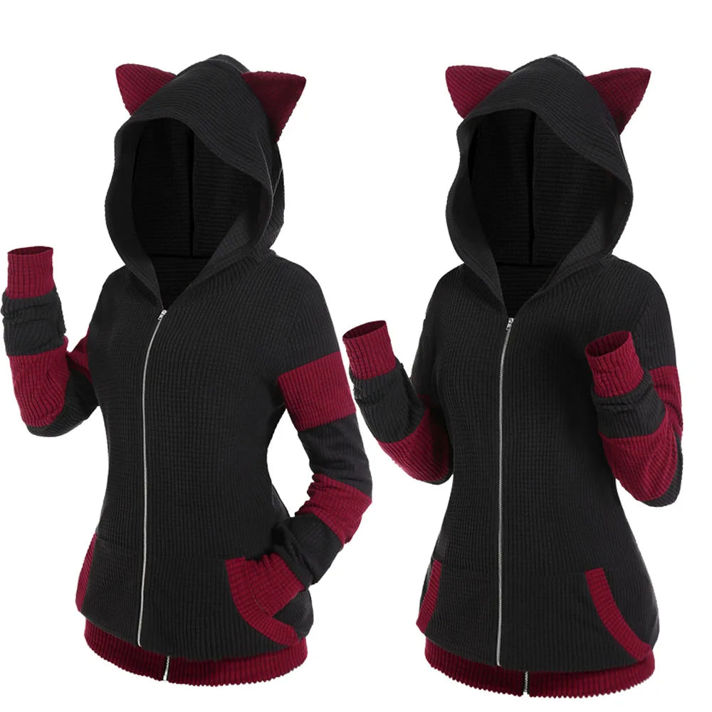 Casaco Feminino Para Inverno Capuz com Orelhinhas - (Promoção de Inverno 2026)