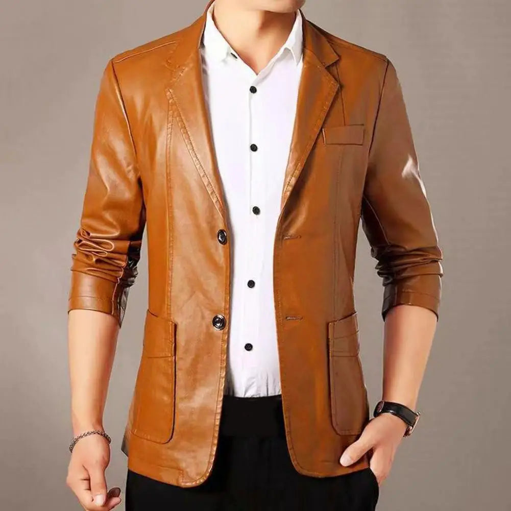Jaqueta Masculina Gola Lapela Estilo Casual Elegante – (Promoção de Inverno 2026)