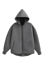 Casaco Feminino com Capuz e Bolsos Oversized