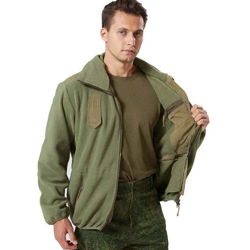 Jaqueta Masculina Tática com Forro Fleece e Zíper Frontal - (Promoção de Inverno 2026)
