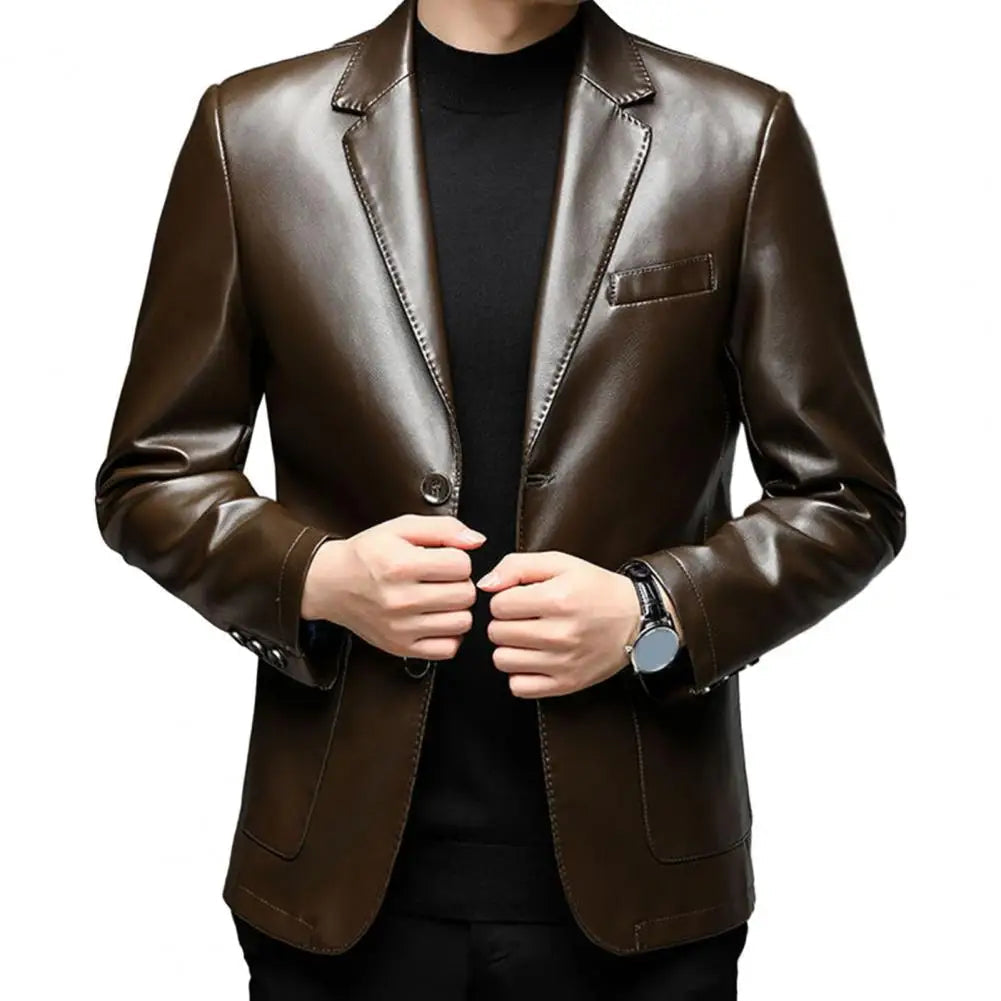 Jaqueta Masculina Gola Lapela Estilo Casual Elegante – (Promoção de Inverno 2026)
