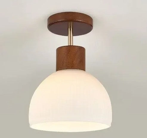 Lustre de Teto Contemporâneo em Vidro Fosco Dourado