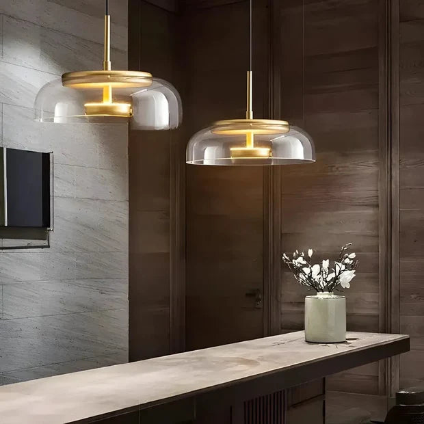 Luminária Pendente  em LED com Cúpula de Vidro